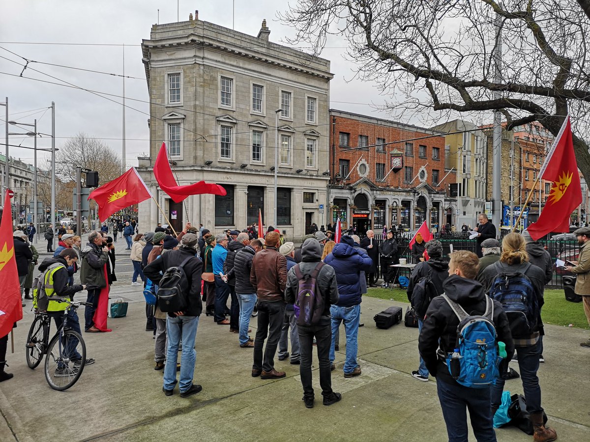 irelandcp's tweet photo. Scenes from today's rally of celebration of the occupation by 200 unemployed workers of the #RotundaConcertHall in January 1922. The occupation was led by the writer Liam O'Flaherty and other Communist Party of Ireland members. https://t.co/eVF5Nu7TqV
