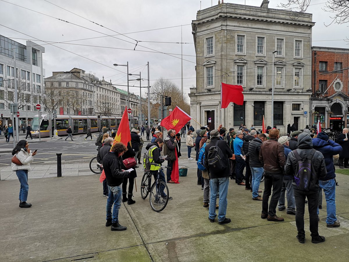 irelandcp's tweet photo. Scenes from today's rally of celebration of the occupation by 200 unemployed workers of the #RotundaConcertHall in January 1922. The occupation was led by the writer Liam O'Flaherty and other Communist Party of Ireland members. https://t.co/eVF5Nu7TqV