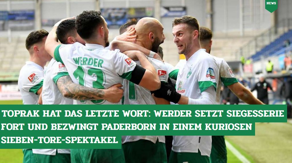 Aus Sicht von #Werder-Coach Ole #Werner war das Spiel „vogelwild, eines der verrücktesten meiner Karriere.“  Paderborns Trainer Lukas #Kwasniok nannte die Partie „krank“. So lief das Sieben-Tore-Spektakel!👉bit.ly/3FQ1jJN

#scpsvw
