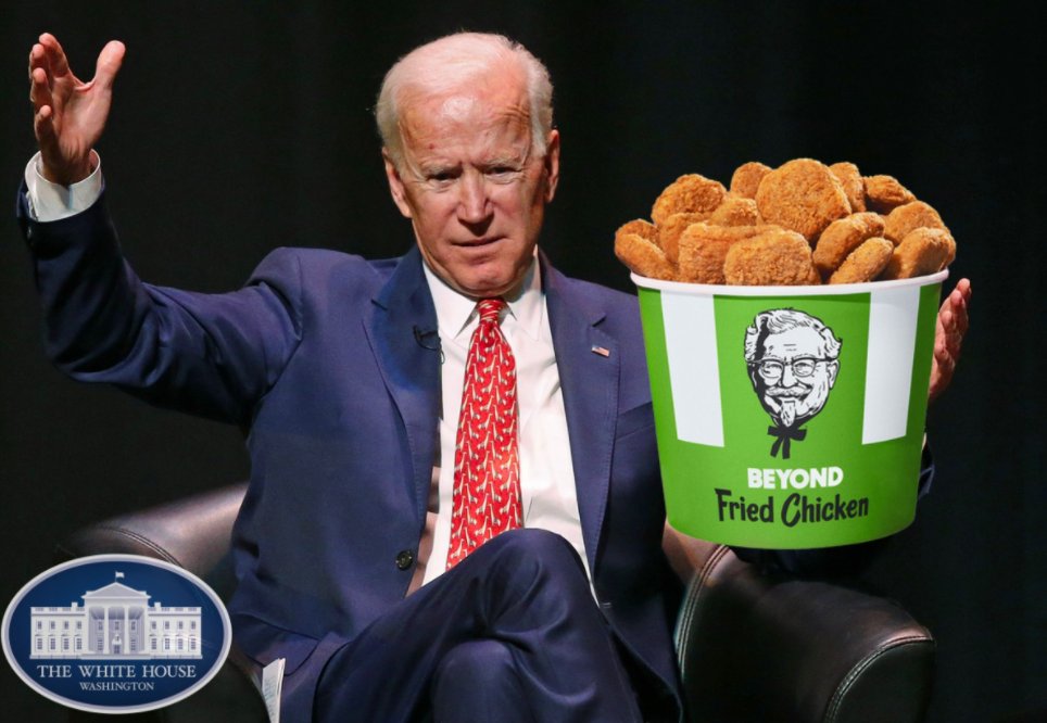 jspeedymorris22's tweet photo. @America1Scotty @TonyBrunoShow I heard he is preparing for a press conference with KFC to announce the solution to the food shortage. #Bidencrisis FIX.  = #BeyondChicken 🍗 https://t.co/f02YEqaUEv