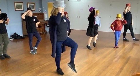 Stagezoneyouth's tweet photo. We danced, we sang, and we improvised an important phone call with a #retrophone. But most of all, we had #fun.  #wicked #chorusline #musicaltheatre #SaturdayMorning #choreography #oneshortday #hats #youthgroup #carnondowns @TruroHour @secrettruro @amdramcouk #truro https://t.co/24I9mLghhS