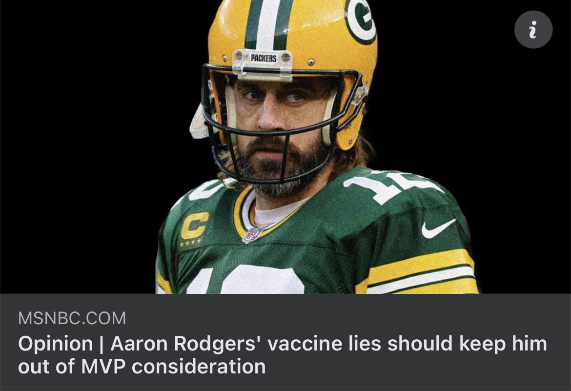 SSilverIII's tweet photo. Quality sports take from the @MSNBC opinion page ๐คฃ #MVP #4TimeMVP #GoPackGo https://t.co/H20hP1e90i