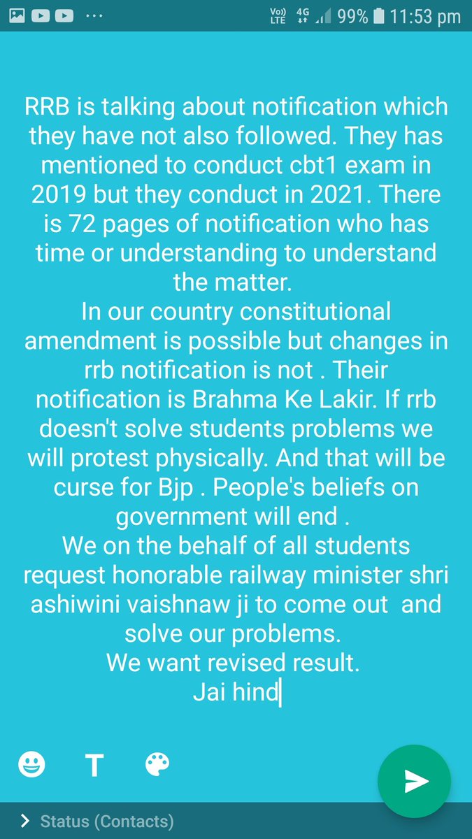 chandan88096285's tweet photo. @narendramodi #RRBNTPC_1student_1result 
#RailwayMinister_SaveStudentsLife 
@AshwiniVaishnaw 
@narendramodi https://t.co/zaS1d92PgM