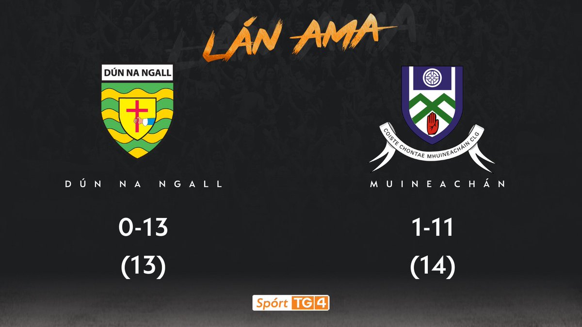 SportTG4's tweet photo. Lán Ama #DONvMON
@officialdonegal
@monaghangaa
Corn Mhic Chionnaith buaite ag Muineachán!!
Monaghan claim the win by a small margin
@GAA_BEO | #GAABEO | #McKennaCup
BEO/LIVE AR @TG4TV https://t.co/2WlJCq2wRY