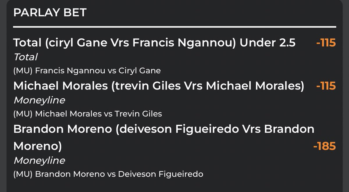 Back again 🤪🤪 little parlay for the UFC today