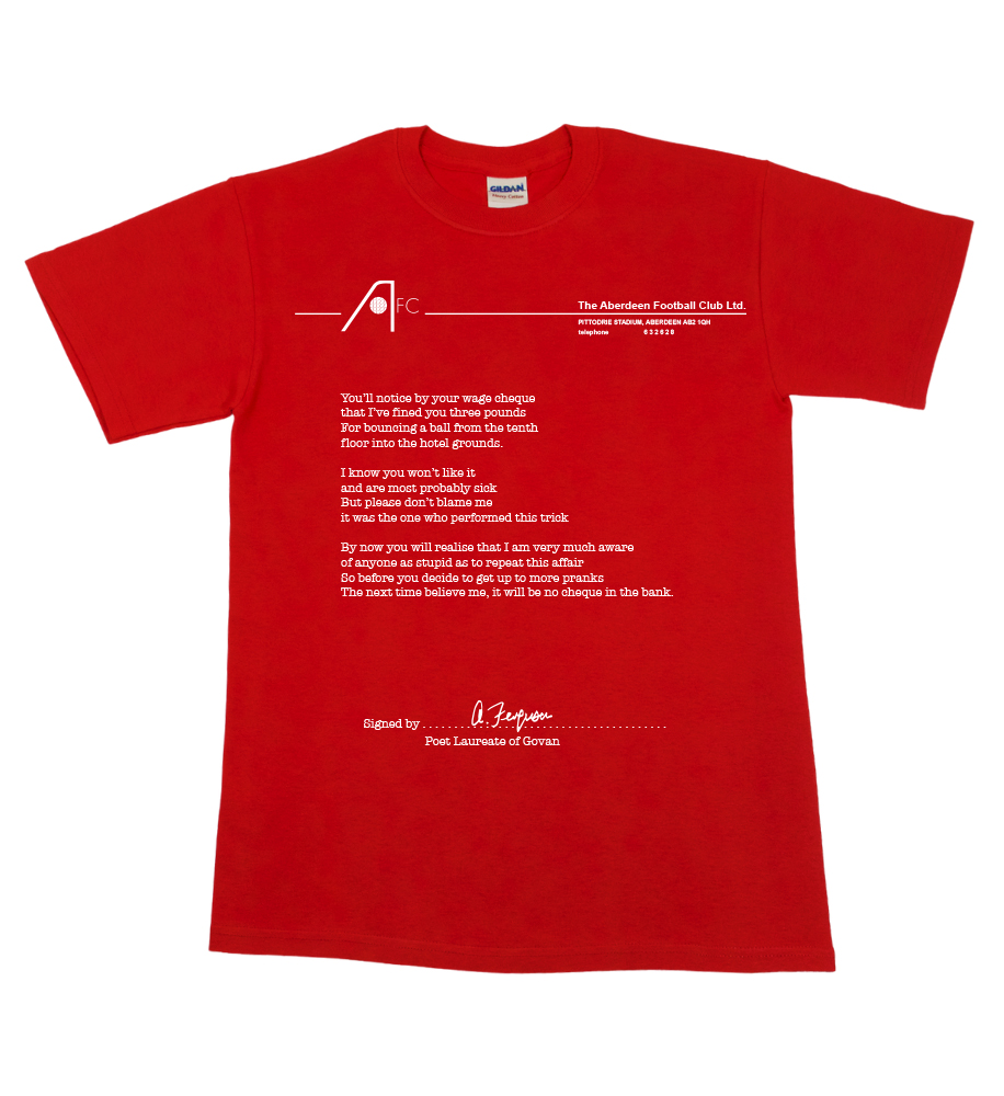 We were gonna tease this Tee. Release it tomorrow, at 19:03. Why wait? The 'Poet Laureate of Govan' Tee is now available to pre-order at dollydigital.bigcartel.com/product/aberde…. 

At least £10 from each sale will be donated to the #FergieTifo fund: justgiving.com/crowdfunding/f… 

#StandFree