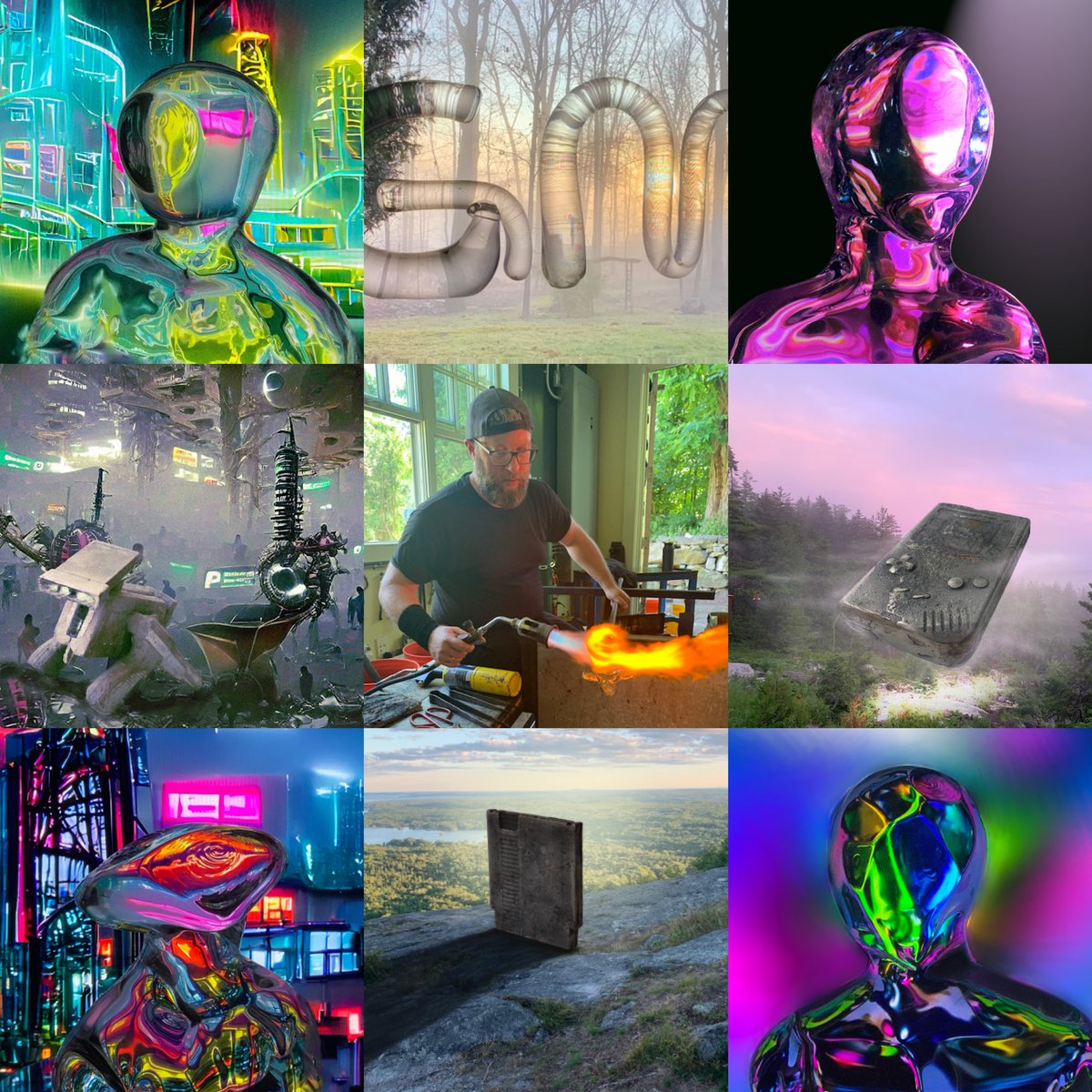 r0bp's tweet photo. Hey I’m r0bp aka p0ng -
I’m a glassmaker / mixed media artist | creator of #Beings and Purveyor of #Futurecraft - the act of using or preserving traditional and physical craft through Web3 - Dms open to all, especially if you’re a Futurecraft artist! https://t.co/q3Ic9Uxwvc https://t.co/5bGofdrHeN