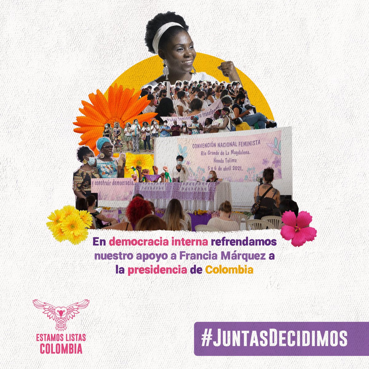 Estamos_Listas's tweet photo. #JuntasDecidimos Con el 88.21% de votos positivos y 11.72 % de votos negativos, integrantes del movimiento votaron SÍ a participar en la consulta interpartidista el 13 de marzo y votar por @FranciaMarquezM. 💜🇨🇴🦉 https://t.co/b3THSGo7Uj