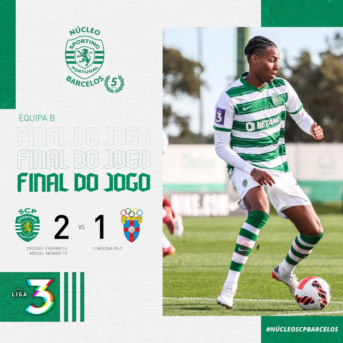 nucleo_scp_bcl's tweet photo. Os Leões vencem o CD Cova Piedade por 2-1, na 16.ª jornada da #Liga3! 👏
#SCPCDCP #SportingB #SportingCP #NúcleoSCPBarcelos https://t.co/OqckkAEltM
