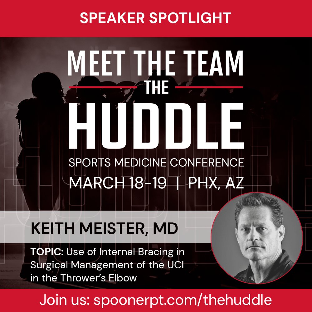 SpoonerPT's tweet photo. #TommyJohn surgery used to mean long recovery times or the end of careers. Dr. Meister’s use of #internalbracing surgery for UCL repair is an absolute game changer! Hear from Dr. Meister at The Huddle on March 18th and 19th
Register today! https://t.co/ABeGETeiet
#uclrepair https://t.co/FYI5UlRORn