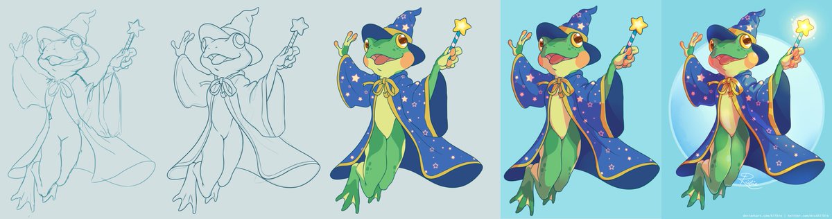 For those who were curious, here is a step by step of the frog wizard I posted last year c:
