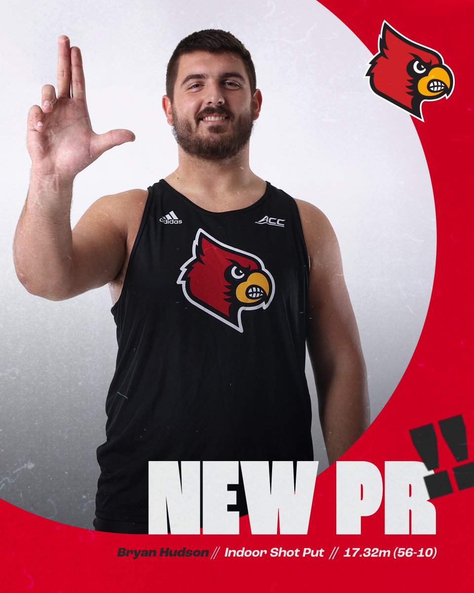 LouisvilleTFXC's tweet photo. 💥PR ALERT💥 @HudsonBryan 

Bryan Hudson throws a new shot put personal best of 17.32m (56-10)! 

#GoCards https://t.co/qMUkI8JCt9