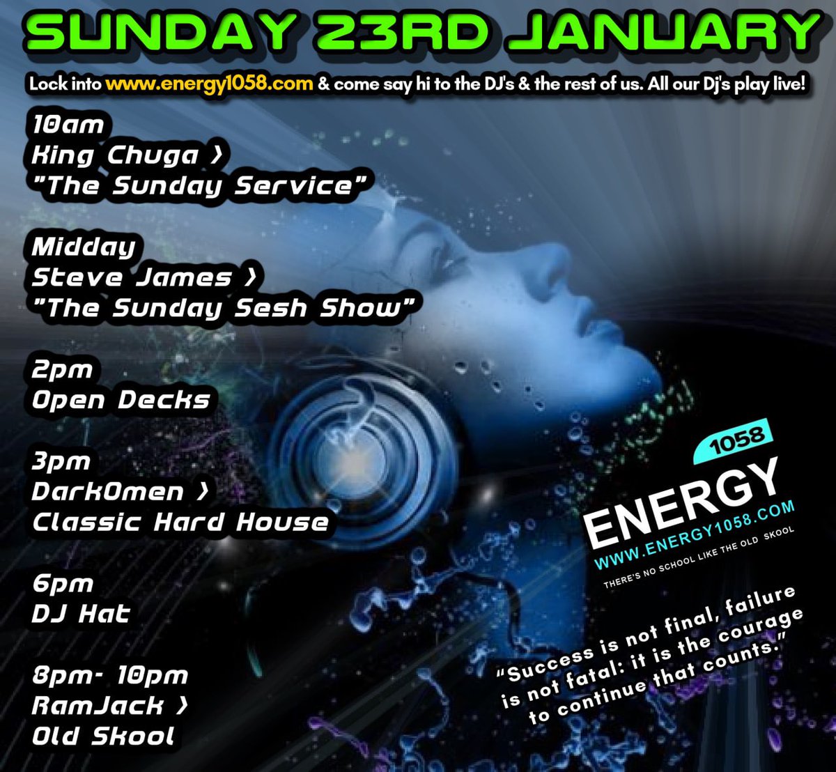 ⚠️ #Energy1058
Sizzlin’ Sunday 
Beats for you all &amp; 
LIVE FROM 1️⃣0️⃣am 
do come join us!
•
Listen live ► energy1058.com
or radio-uk.co.uk//energy-1058-fm
Lock in or come say hi in the chatroom energy1058.com
<a href="/DJKandSJ/">stevejames+djknights</a> <a href="/DJRAMJACK/">ramjack</a>