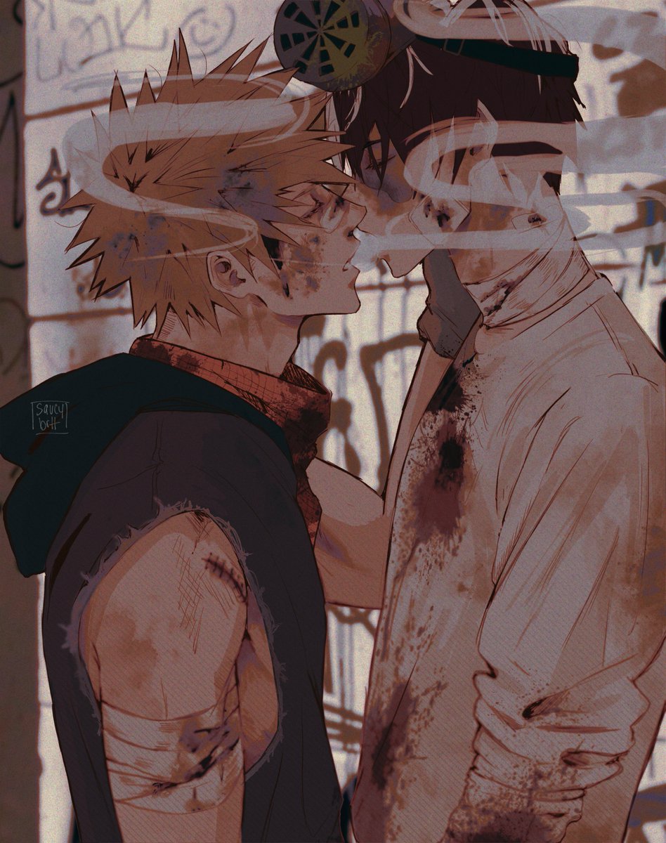 saucybrtt's tweet photo. "Shut up and breathe." 🚬

Shotgunning, zombie apocalypse AU
#tdbk #bktd #轟爆 #爆轟 https://t.co/c7ZXIppIfE
