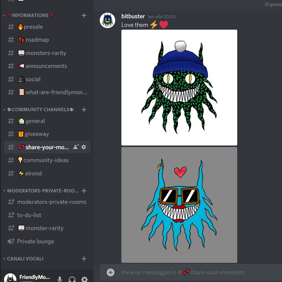 FRIENDLYMONSTRS's tweet photo. Join the discord, get your FriendlyMonsters and share the beauties you got! People are enthusiastic and still the beginning!
#FRIENDLYMONSTERS #ElrondNFT #ElrondNFTs #NFTdrop #ElrondNetwork #ElrondCommunity
โ โ https://t.co/0Zs7RcAxPQ โ โ https://t.co/XH4zNCneRT