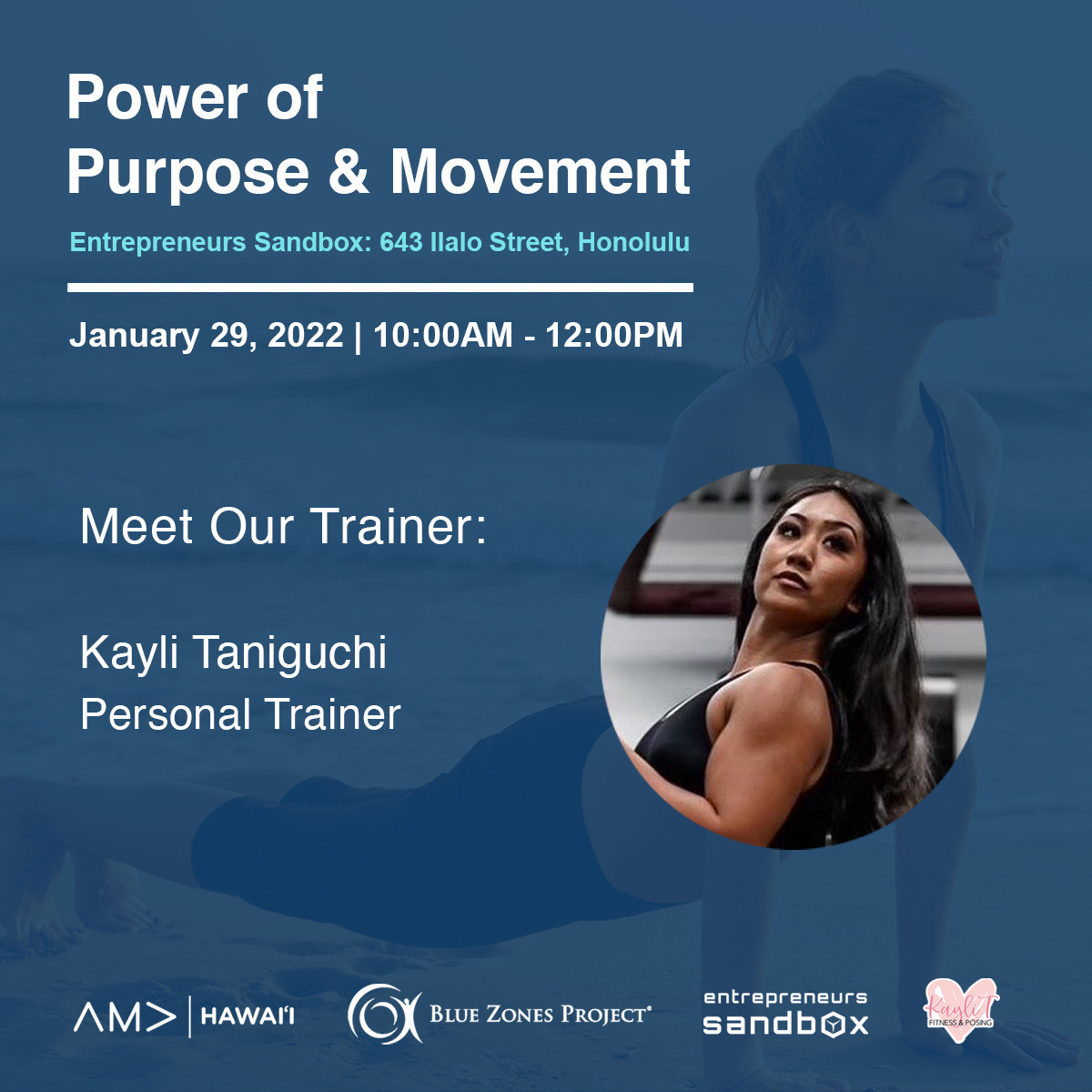 We’re excited to have movement coach, Kayli Taniguchi leading our Power Of Movement event on Jan 29. 

Tickets are limited for this event- get yours today: eventbrite.com/e/power-of-pur…