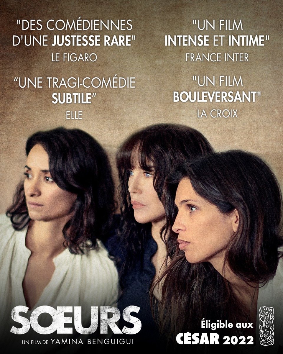 banditsprod's tweet photo. ✨#Sœurs, un film personnel, choral et puissant !

Éligible dans plusieurs catégories des #Cesar2022 dont Meilleur Film ▶ https://t.co/6XOu9uvLtf

@Les_Cesar #LesCesar @adjani_official #RachidaBrakni #Maiwenn #HafsiaHerzi @RachidDjaidani @jour2fete @STUDIOCANAL @FFAngouleme https://t.co/FR1TryoZWo