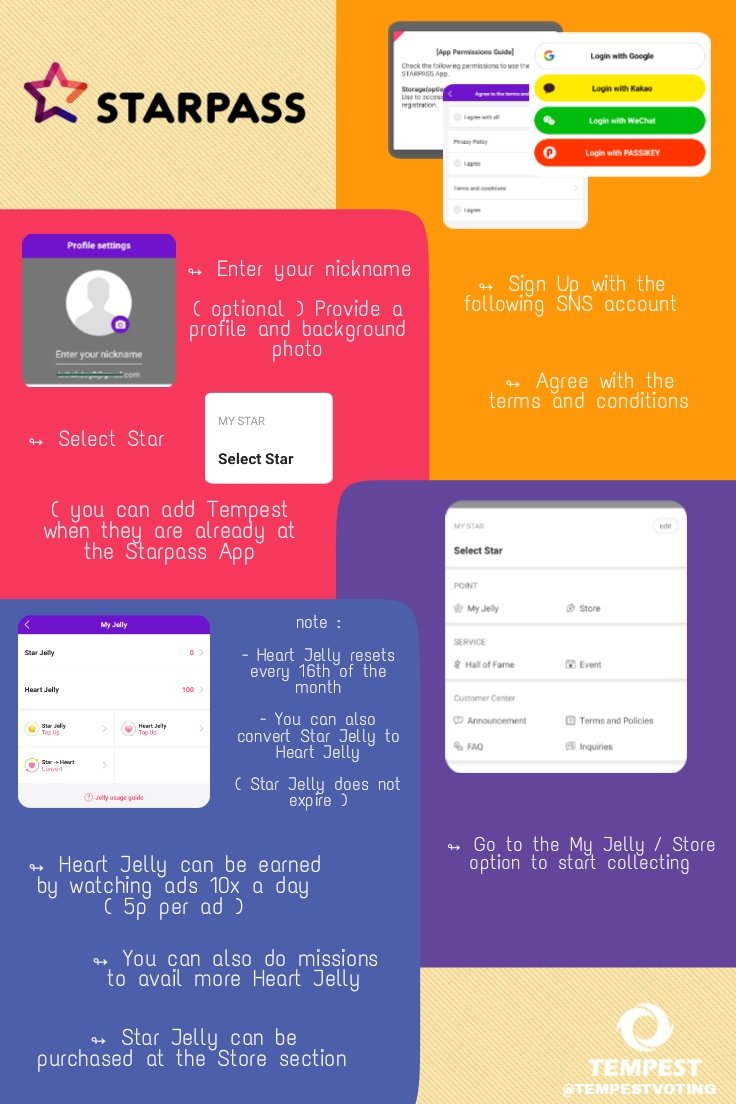 TEMPESTVOTING's tweet photo. [ GUIDE FOR STAR PLANET (STARPASS) ]

- TUESDAY -
The Show (6:30PM KST)
- SUNDAY -
Inkigayo (3:30PM KST)

↳ Heart Jelly expires every 16th of the month
↳ Heart Jelly will be used for Live and Pre Votings
↳ Collect on multiple accounts

#TEMPEST #TPST #템페스트 https://t.co/iXpZmvGb5Y