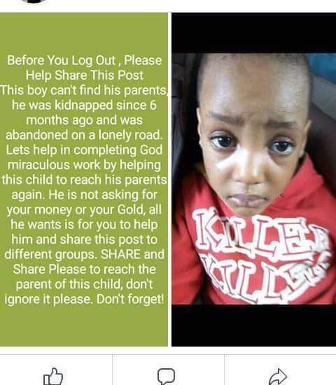 Spread the word,this innocent soul return to the parents.#kibaki #luos #masculinitysaturday