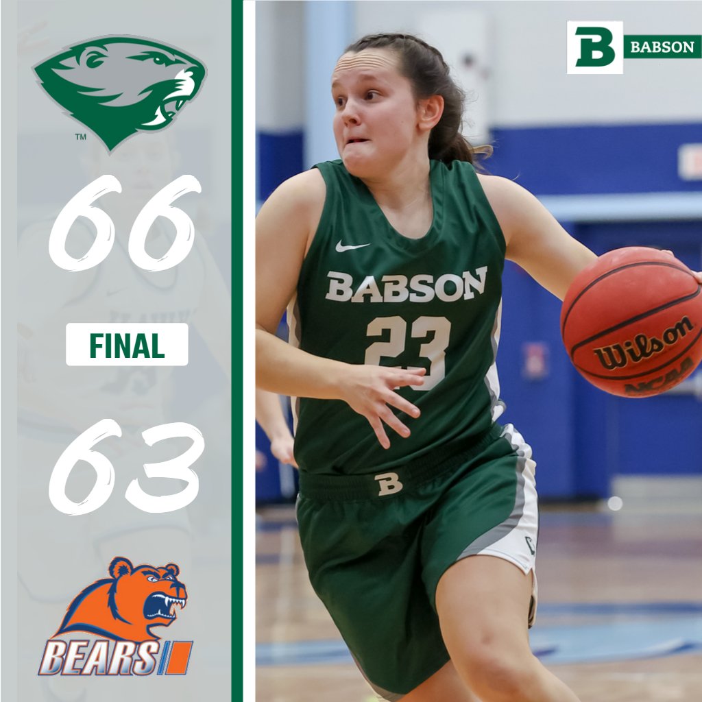 Megan Bauman scored 22 points and Kelly Walsh added 21, including the go-ahead 3-pointer as @babsonwhoops finished the game on a 12-0 run to edge @CoastGuardBears 66-63 on Saturday in New London. #GoBabo #d3hoops