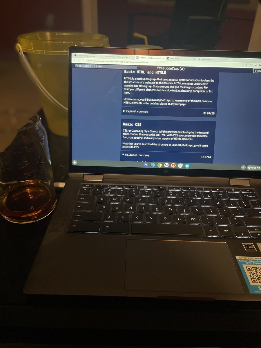 thatonehouze's tweet photo. Day 5 of #100DaysOfCode
Completed my โBasic HTML and HTML5โ course on @freeCodeCamp and completed the โBasic HTMLโ practices and challenges on mimo.
#BlackTechTwitter #100Devs #ChefsWhoCode #YPTechnology https://t.co/F3DuVTb1Jt
