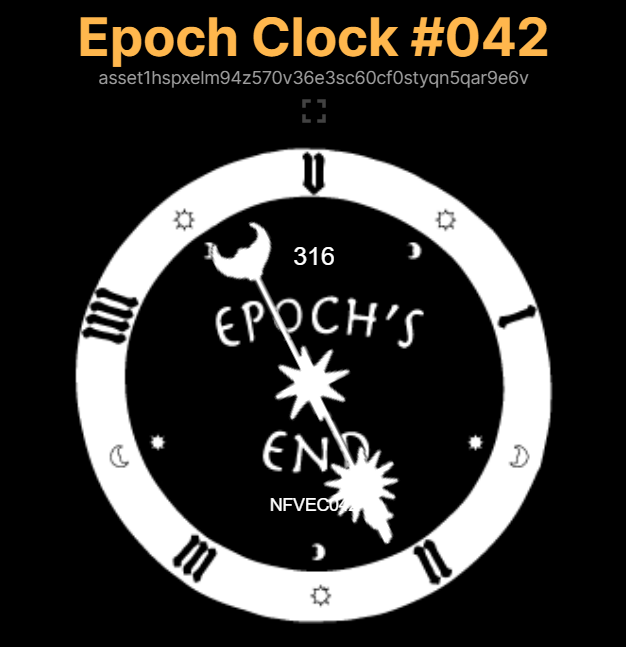 CardanoWEED's tweet photo. The Epoch Clock is a #NonFungibleVisualization #NFV that exists on-chain! The more I look at this thing, the more amazed I am!
Owning one of these makes you a founder of @TheADAcafe...
Check it out! 👇👇👇
https://t.co/T59f6E2iXZ https://t.co/Pva3S9CQSL