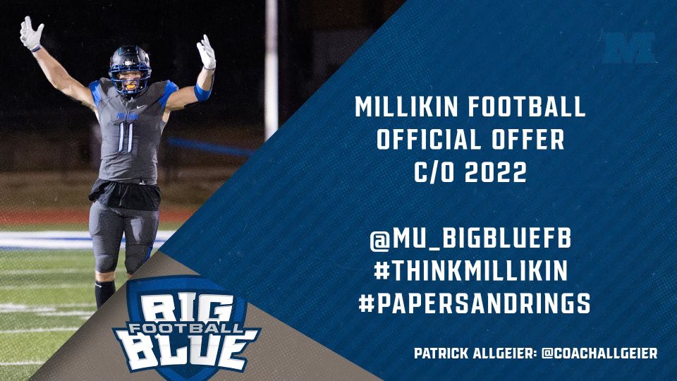 MSenholtz's tweet photo. Blessed to receive an offer to continue my academic and football career at Millikin University! @MU_BigBlueFB @MillikinHFC https://t.co/PS8svs5Pih
