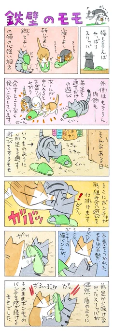 「猫の相方」
初めて見るスリッパの使い方。
寝技に持ち込まれないように
前足を突き上げていたのが、
上手くハマったようです。
(久保智昭さんの「猫色スケッチブック」)つづきはこちら⇒https://t.co/EoBvTmOr9C 