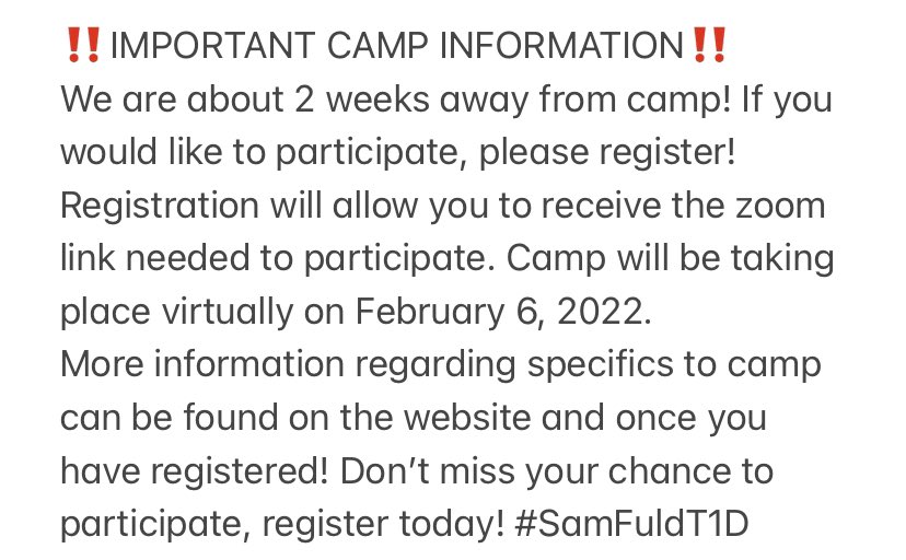 IMPORTANT CAMP INFORMATION‼️Follow the link in our bio to register!