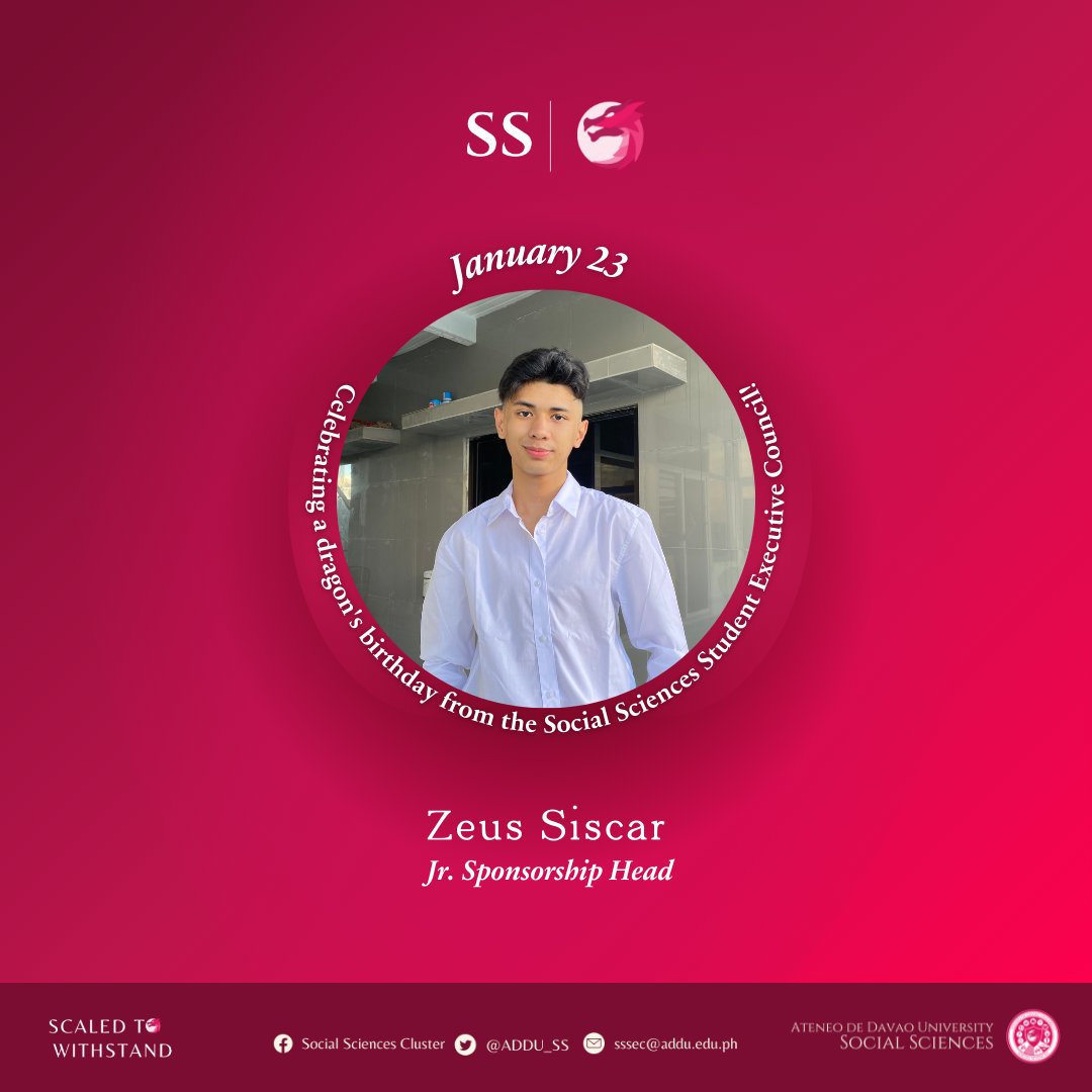 ADDU_SS's tweet photo. Light up the candles for a special Dragon is celebrating their day! π
We send our warmest birthday greetings to Zeus Siscar, Jr. Sponsorship Head! May today be your best celebration yet, with lots of love, laughs, and looking back!
For always, you are #ScaledToWithstand π https://t.co/dIdo5lo3WB