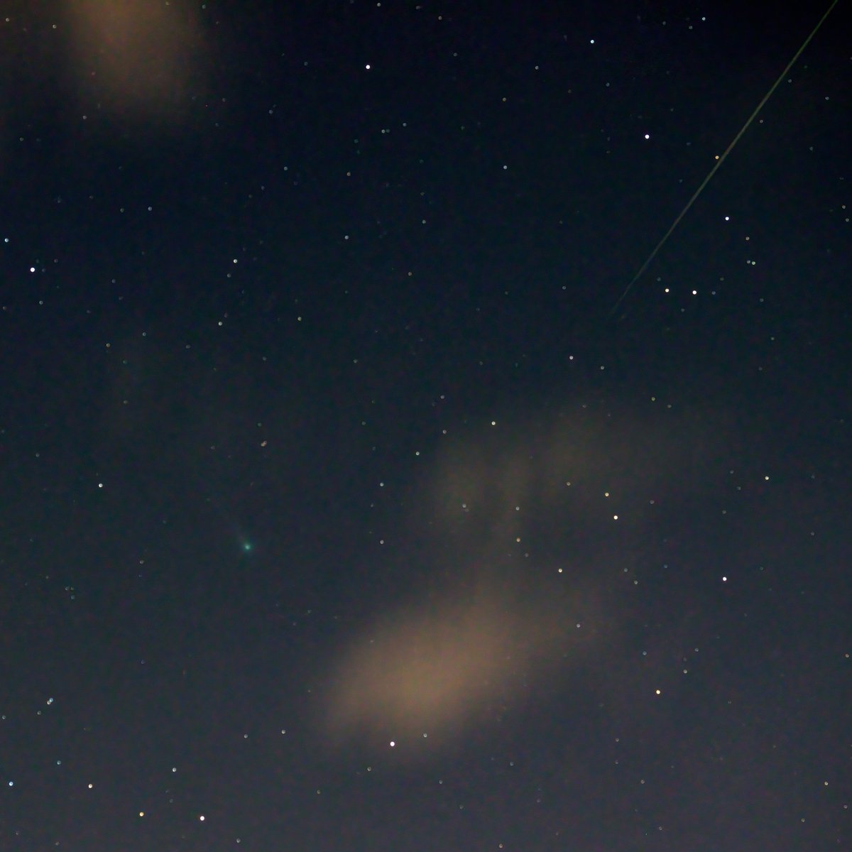jamesvaid's tweet photo. Comet Leonard and a shooting star. Shot in #neworleans https://t.co/3usmAfOQv9