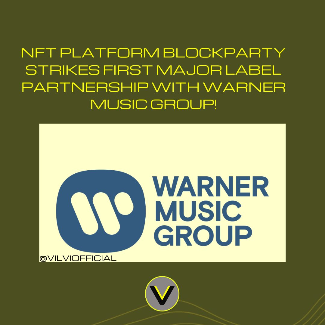 VILVIOFFICIAL's tweet photo. New York-headquartered digital collectibles platform Blockparty has struck its first major label partnership with Warner Music Group (WMG).
Blockparty claims to have created “a new class of digital collectibles across art, music, and sports!”
#vilvi #blockchain #nft https://t.co/JhVZncapPj