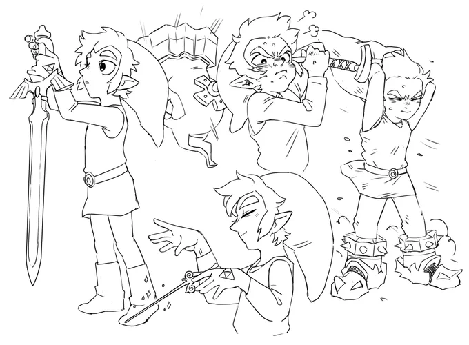 wind waker link sketches; he is so small and up against so much 
