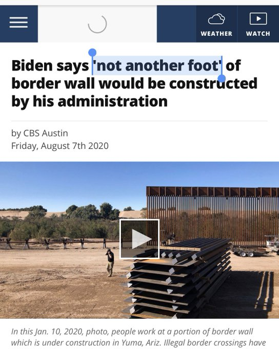PushDemsLeft's tweet photo. Biden is still building the border wall, by the way https://t.co/SVWqjAdMGR