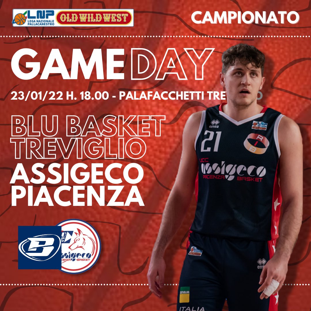UCC_AssigecoPC's tweet photo. Oggi per #AssigecoPiacenza è GameDay

🆚 @Blubasket_T  
📍 PalaFacchetti
⏰18.00

#passione ⚪️🔴🔵
#SerieA2OldWildWest #LNP #LaNostraPassione @LNPSOCIAL https://t.co/kzuAfXECHQ