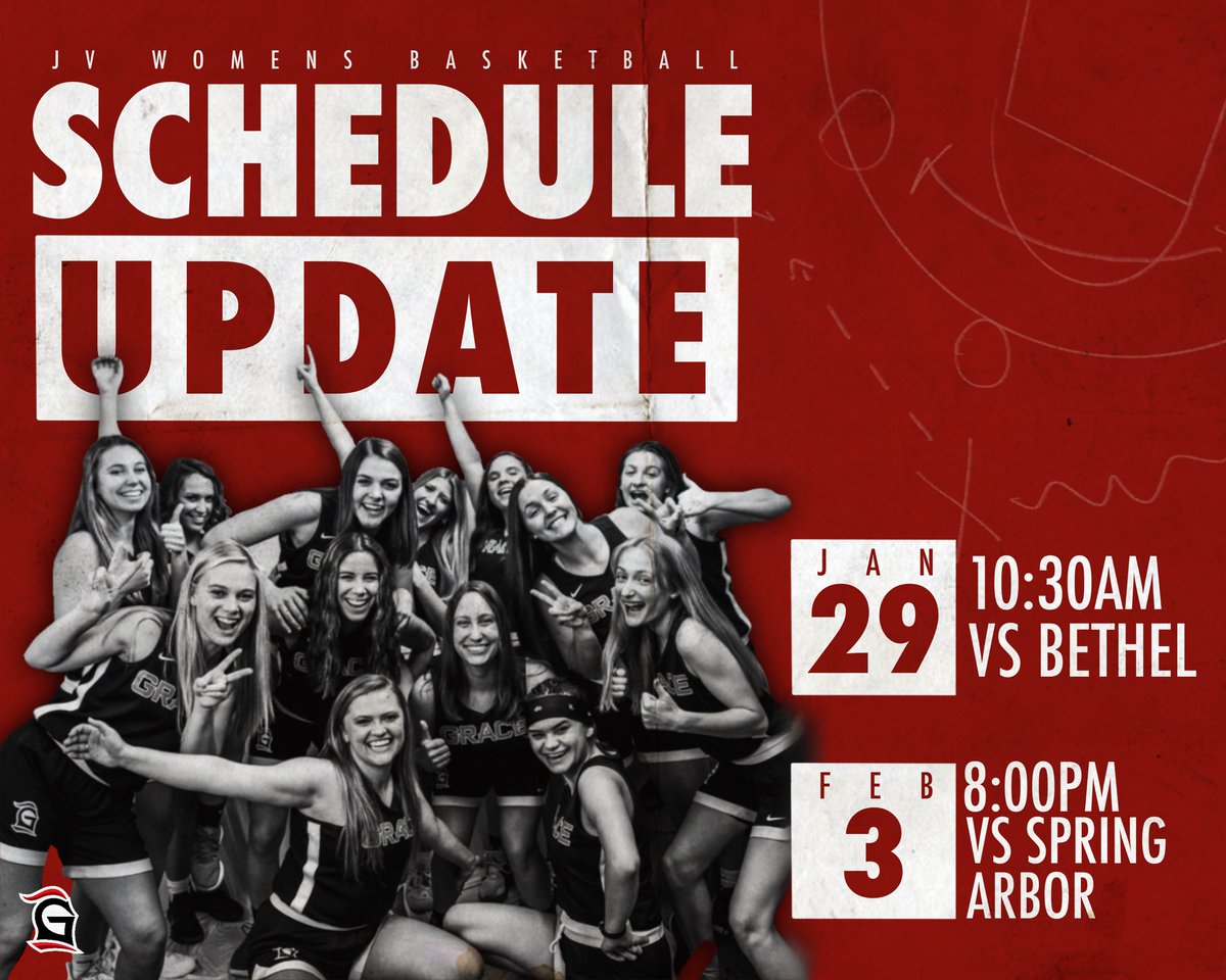 gcwbb_jv's tweet photo. 🚨JVWBB SCHEDULE UPDATE🚨

Our final 2 JVWBB games of the season will take place at HOME! 

Jan. 29 - The ONLY Saturday game of the season will take place at 10:30am before the varsity mens/women doubleheader! 

Feb. 3 - Our FINAL game of the year! 8:00pm in the MOCC. https://t.co/huQoaVaMR3