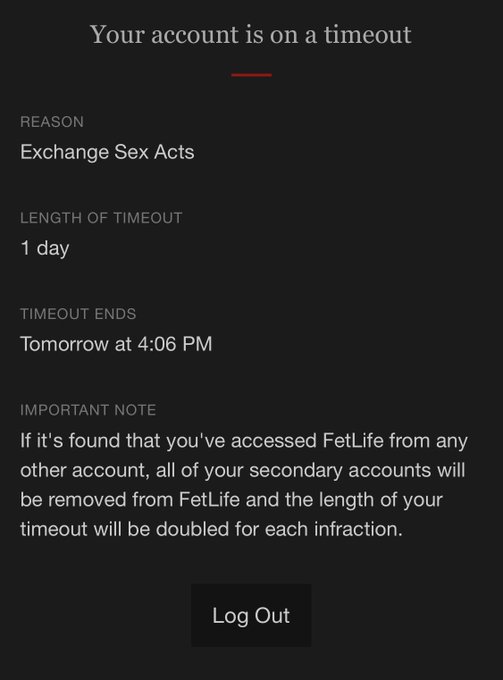 Fetlife put mama on a timeout.🙄 https://t.co/ZmK5pEy3Bc<a href="/tag/andrewcuomo"class="tags"><span>#andrewcuomo</span></a>