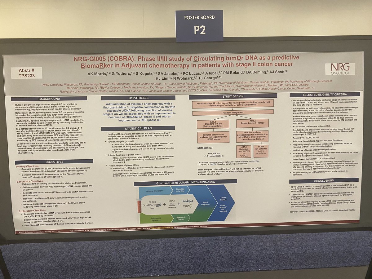 Cobra #GI22 <a href="/NRGonc/">NRG Oncology</a> <a href="/ASCO/">ASCO</a> <a href="/TGeorgeMD/">Thomas George, MD, FACP, FASCO</a> #colorectalcancer