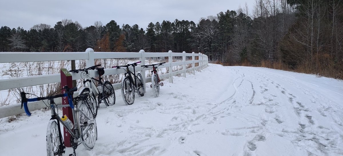 We didn't see any other brave, or crazy riders out there at the Neuse River Trail <a href="/ECGreenway/">East Coast Greenway</a> this morning.