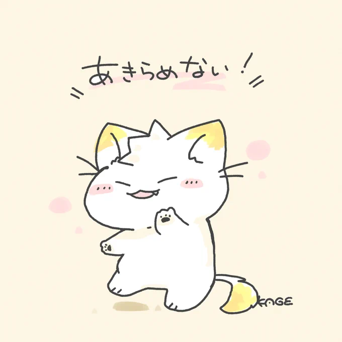 頑張るのに遅いとかはないし、今まで頑張れたかどうかより、これからあきらめないかが大切!今からでもいい。
頑張ることをあきらめないでいよう

#おはようかげくん 