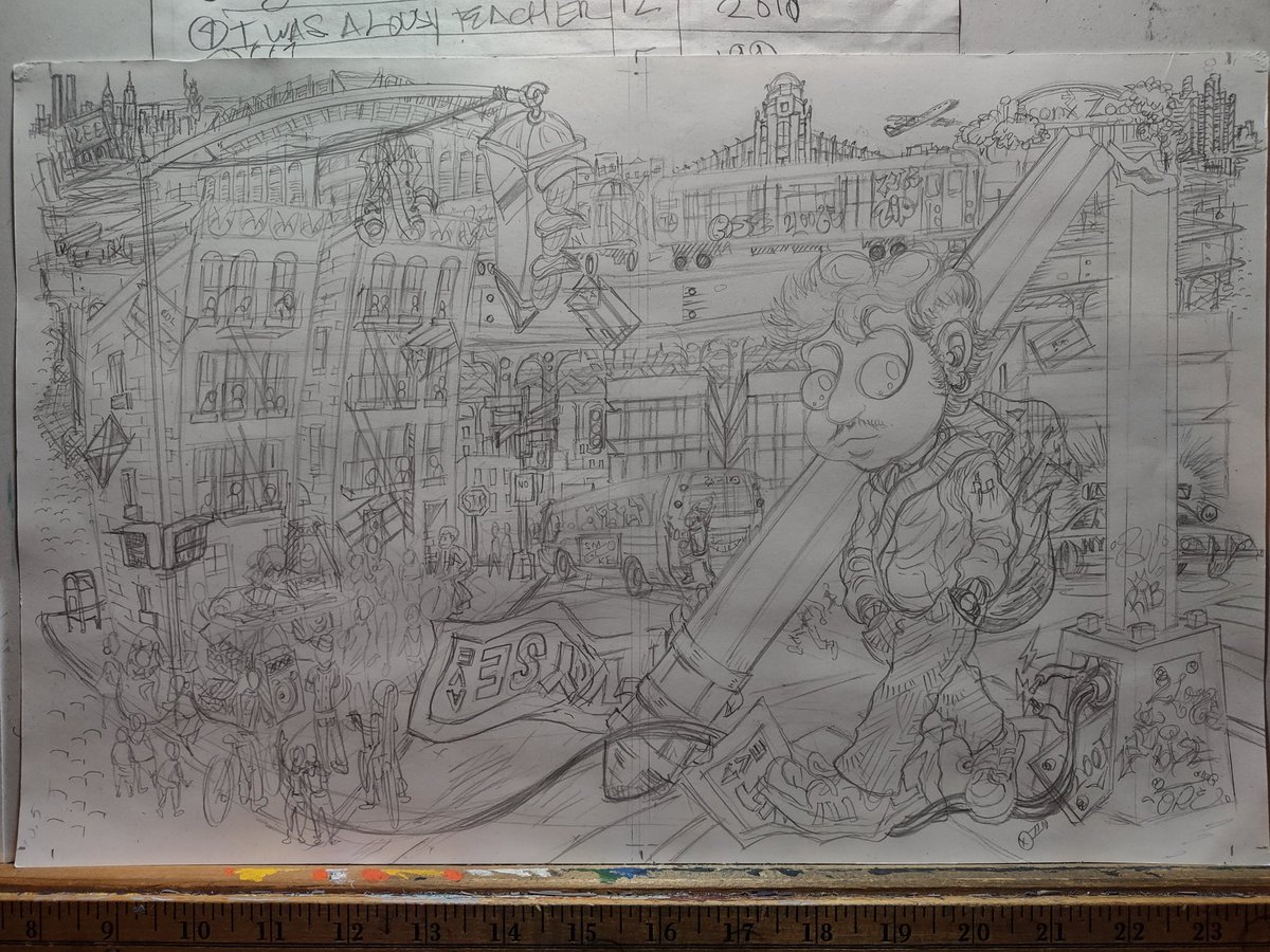 sandyjimenez's tweet photo. #Pencils for the #wraparound #cover of my mini #anthology of 5 #comicbook stories from @WW3Illustrated over the #decades coming in #2022 #shithousepoet #books #comix #southbronx #westfarms #tremont https://t.co/1gDNcMO1GF
