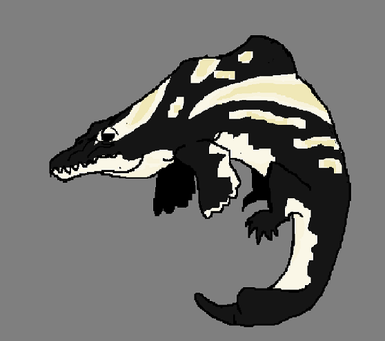 SrAcre's tweet photo. proto whale designed to resemble a spinosaurus (emblematic fail+your mom joke)
as I draw in MS paint I made a bad skin separately. believe it is better this way
#specevo #whaleevolution https://t.co/nZ7cXtrbgI