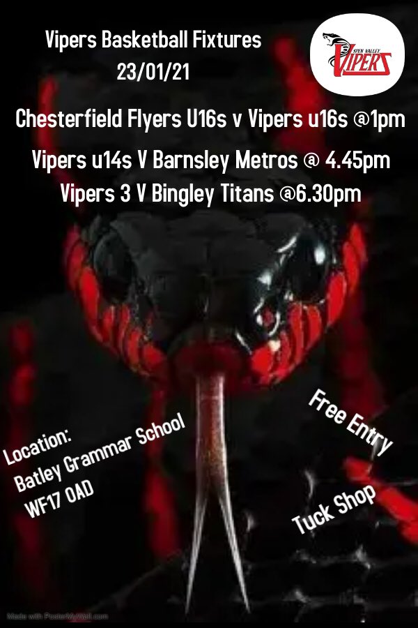SV_Vipers's tweet photo. In coming match ups this weekend #yorkshire #basketball #englandbasketball #britishhoops https://t.co/rBt1mF9Dbz