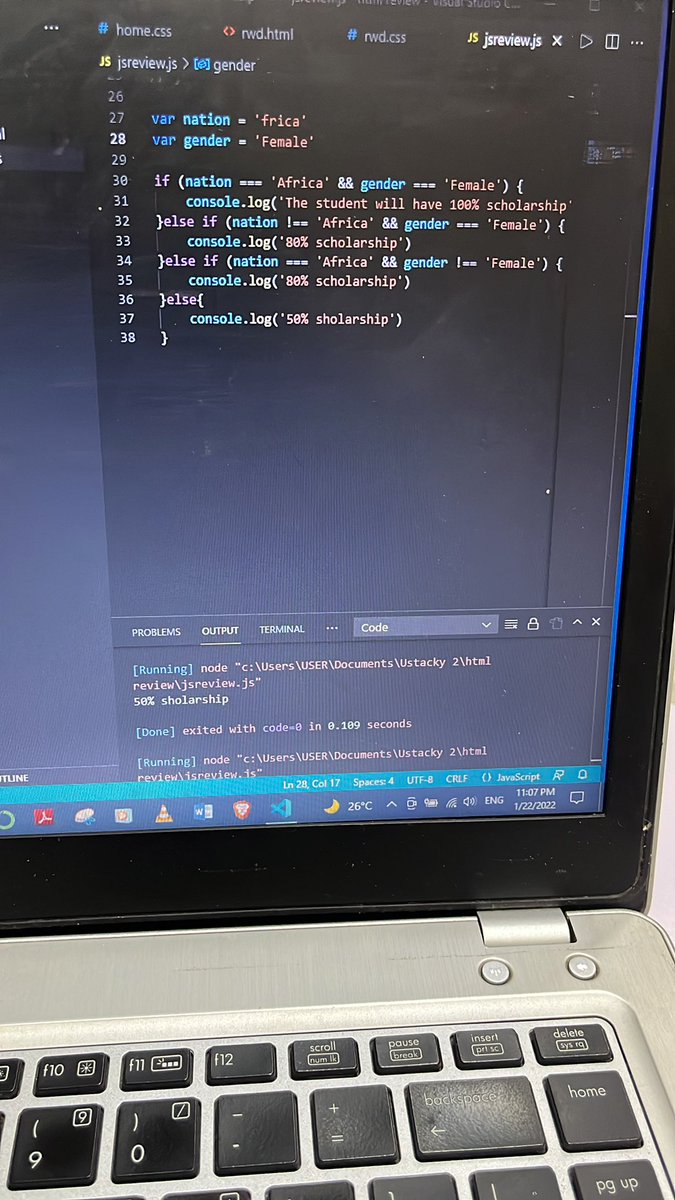 apha_pesso's tweet photo. Little steps on ha #ustacky #100Devs #CodeWithAgbaAkin #CodeNewbie https://t.co/6WstM3vGFA