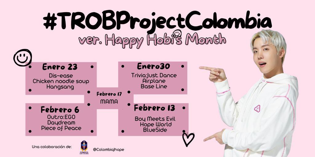 btsarmycol_'s tweet photo. 🎧🔥🇨🇴 #TROBProjectColombia

ARMY Colombia
Cómo parte de nuestro proyecto de Streaming, hemos decidido colaborar junto con @ColombiaJhope para celebrar el "Happy Hobi's Month" en Spotify 💜

📆 4 Domingos hasta su cumple.
📝 Para participar escríbenos al DM 

Fighting!
@BTS_twt https://t.co/auAoJ9R1W3