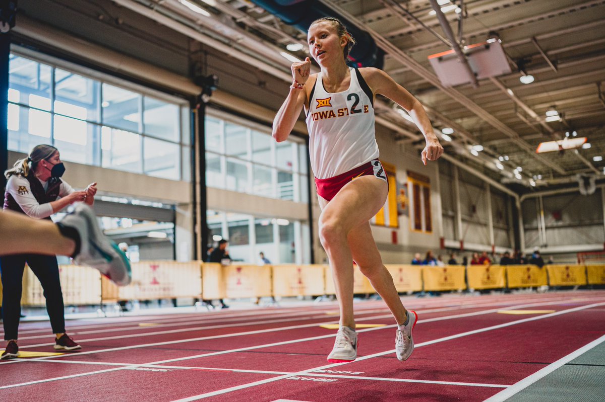 CycloneTrackXC's tweet photo. Women’s Mile | Another massive run by Cailie Logue as she takes third in 4:42.01, good for #7 in ISU history! 

#CycloneSZN #Run4ISU https://t.co/0WstPqUrCZ