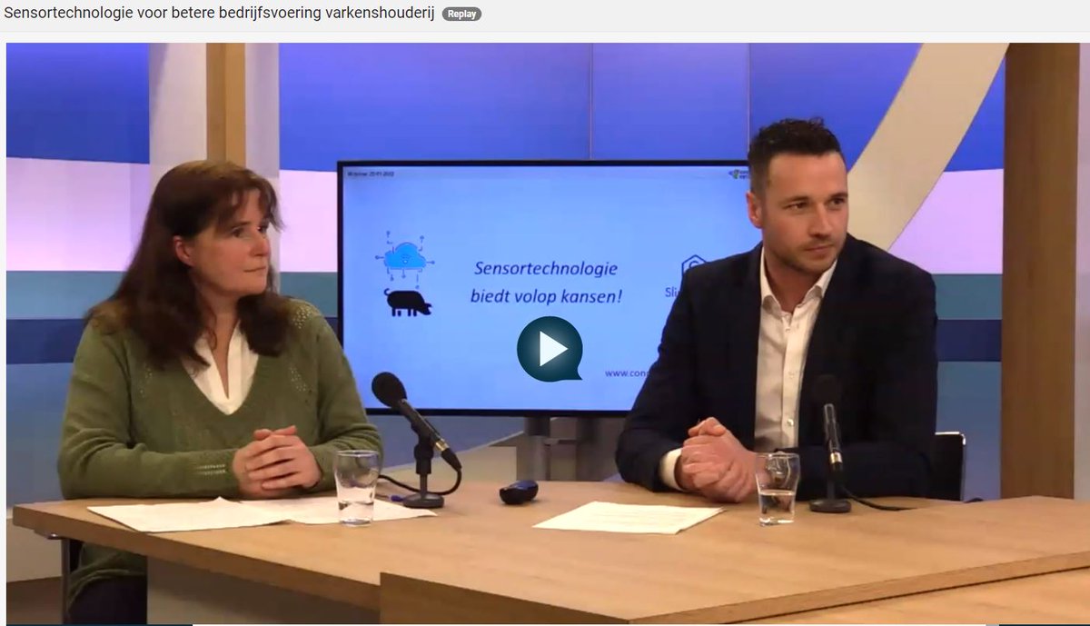 Afgelopen week samen met <a href="/AngelaSanden/">Angela vd Sanden</a> en Monique van der Gaag van <a href="/connectagrifood/">ConnectingAgri&Food</a> een webinar gegeven over #sensortechnolgie in de #varkenshouderij.
Terugkijken? 👉 ap.lc/Eu6Ub