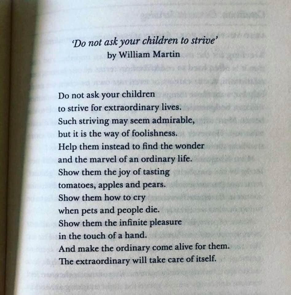 Love this! Do not ask your children to strive.