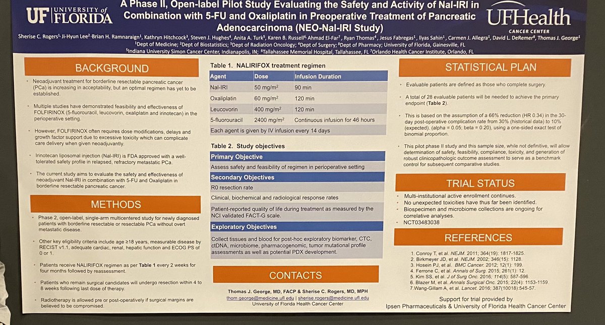 Neoadjuvant Chemotherapy with Nal-IRI in #PancreaticCancer <a href="/GI22/">giselle reyes</a> <a href="/ASCO/">ASCO</a> @IpsenUS <a href="/UFHealthCancer/">UF Health Cancer Institute</a>