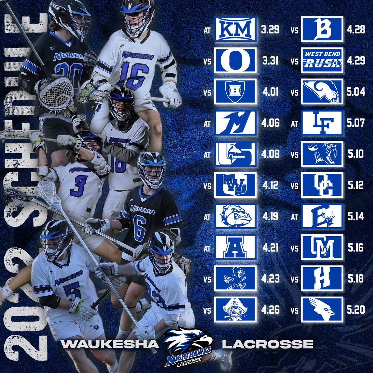 LaxWaukesha's tweet photo. Updated Schedule 2022 https://t.co/2wLlC18LBg